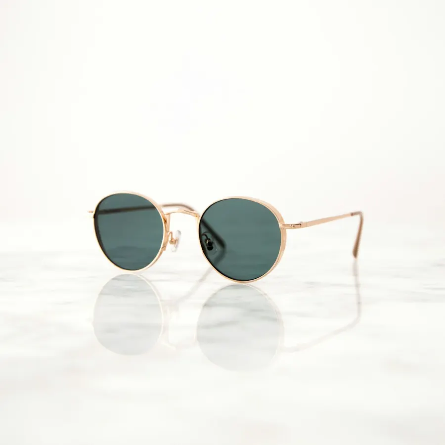 Ray-Ban Hexagonal Gold Polarized Sunglasses - Angle View 1